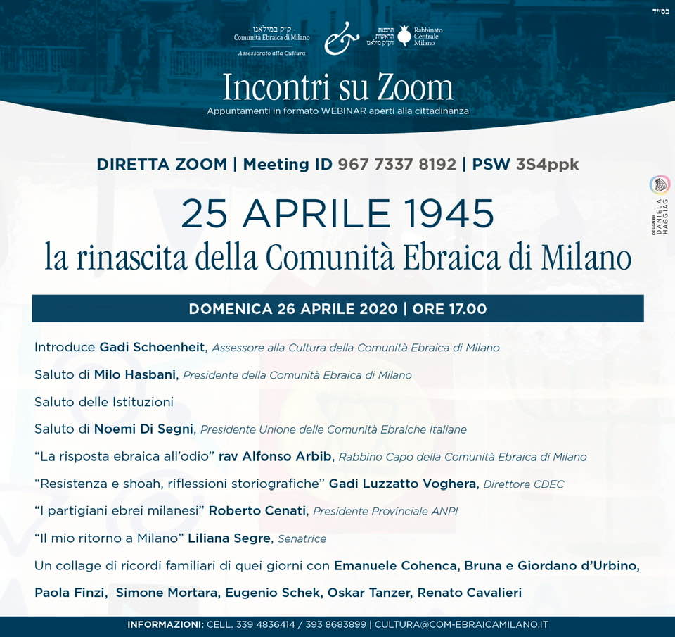 25 aprile 1945 la rinascita della Comunità Ebraica di Milano