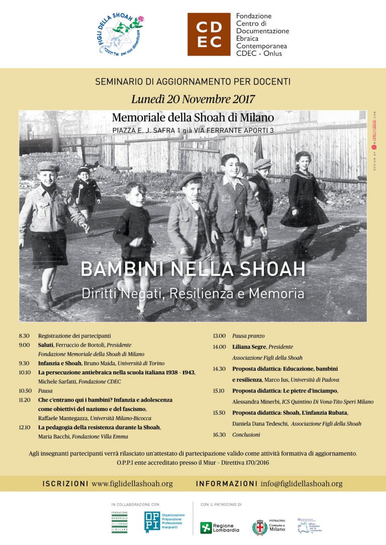 Bambini nella Shoah. Diritti negati, resilienza e memoria CDEC Fondazione Centro di Bambini nella Shoah. Diritti negati, resilienza e memoria CDEC Fondazione Centro di